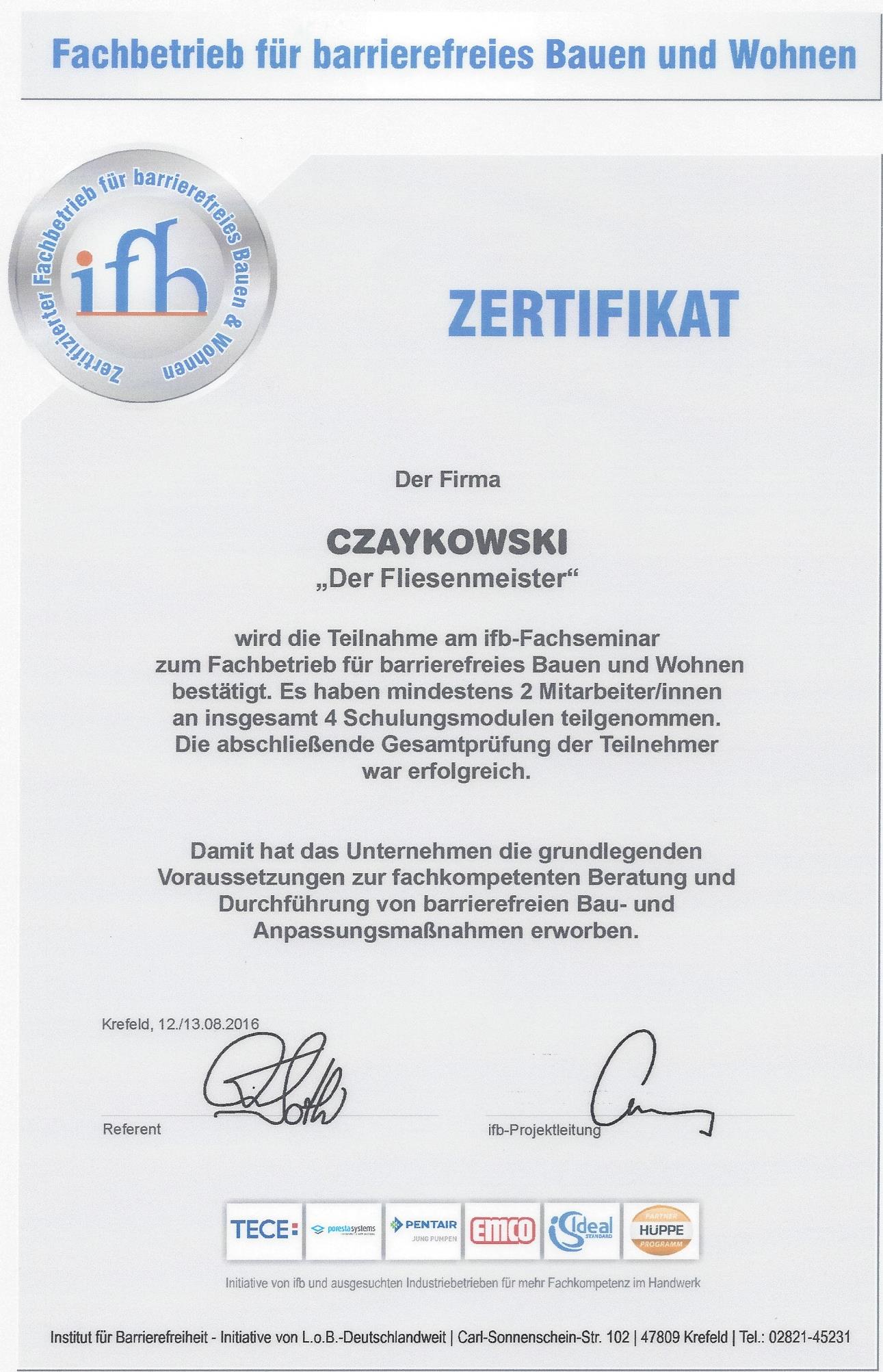 Zertifikat ifh